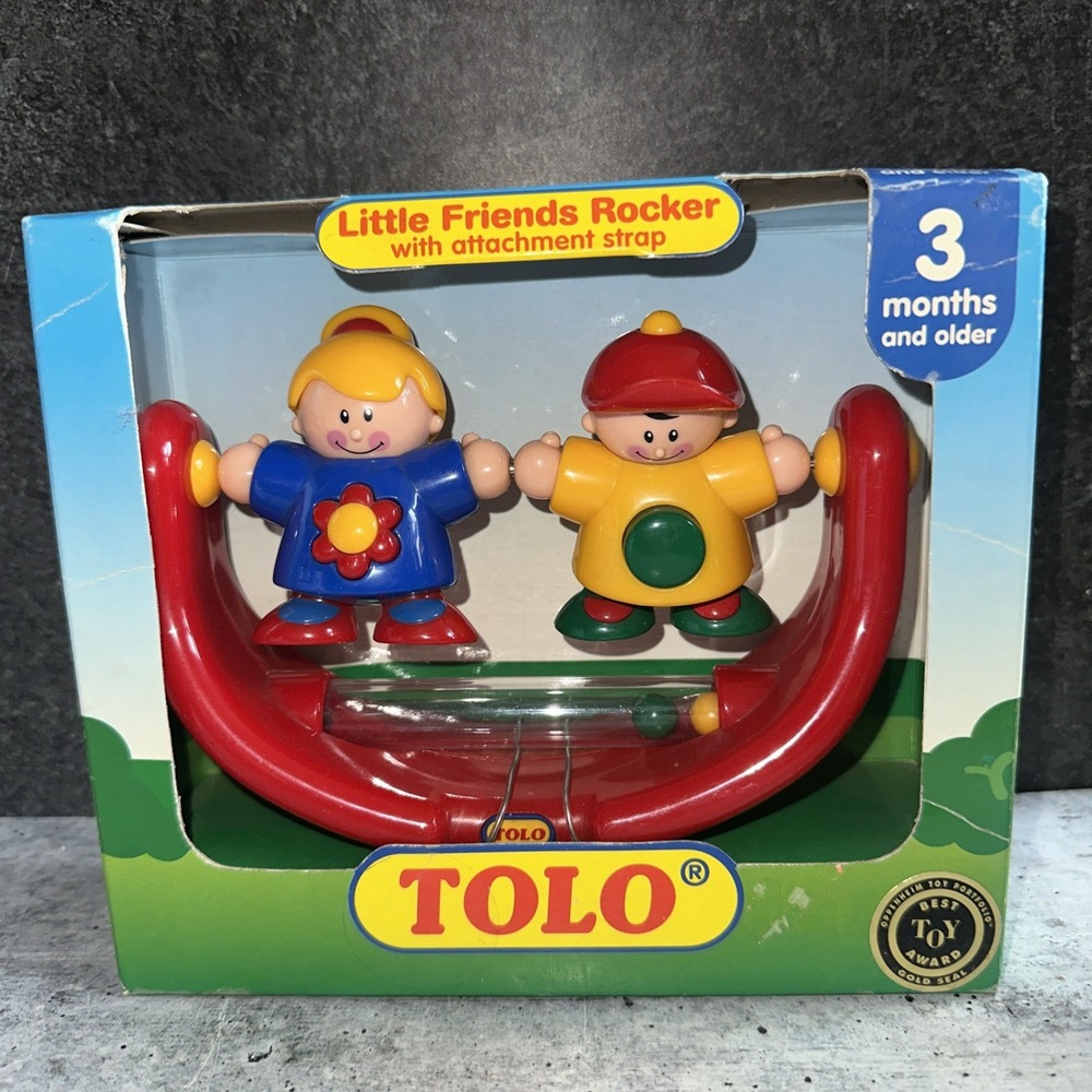 Vintage Rare Tolo Boy & Girl Rocking Rattle Developmental BABY EINSTEIN Toy